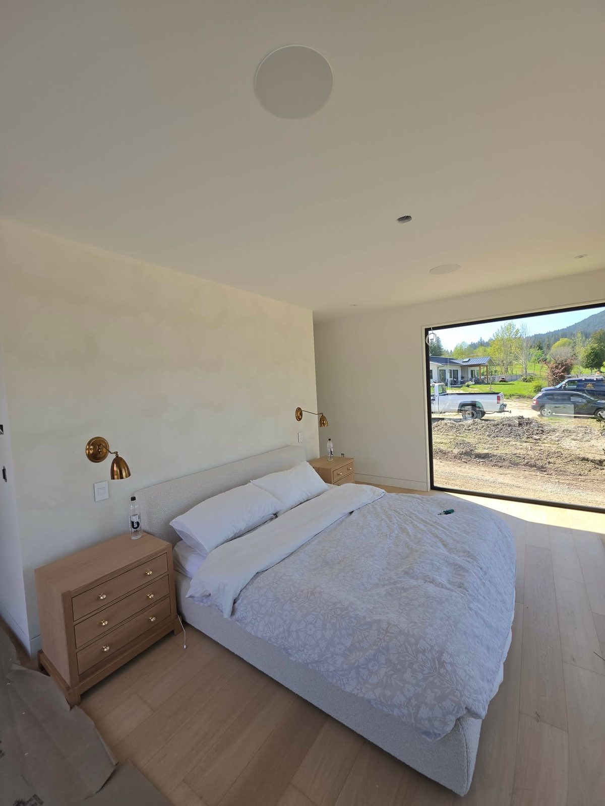 Deep green feature wall